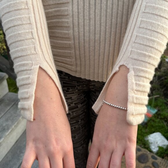 Equipment Emmaline Rib Wool & Cashmere Sweater Cream Ivory - Picture 2 of 6